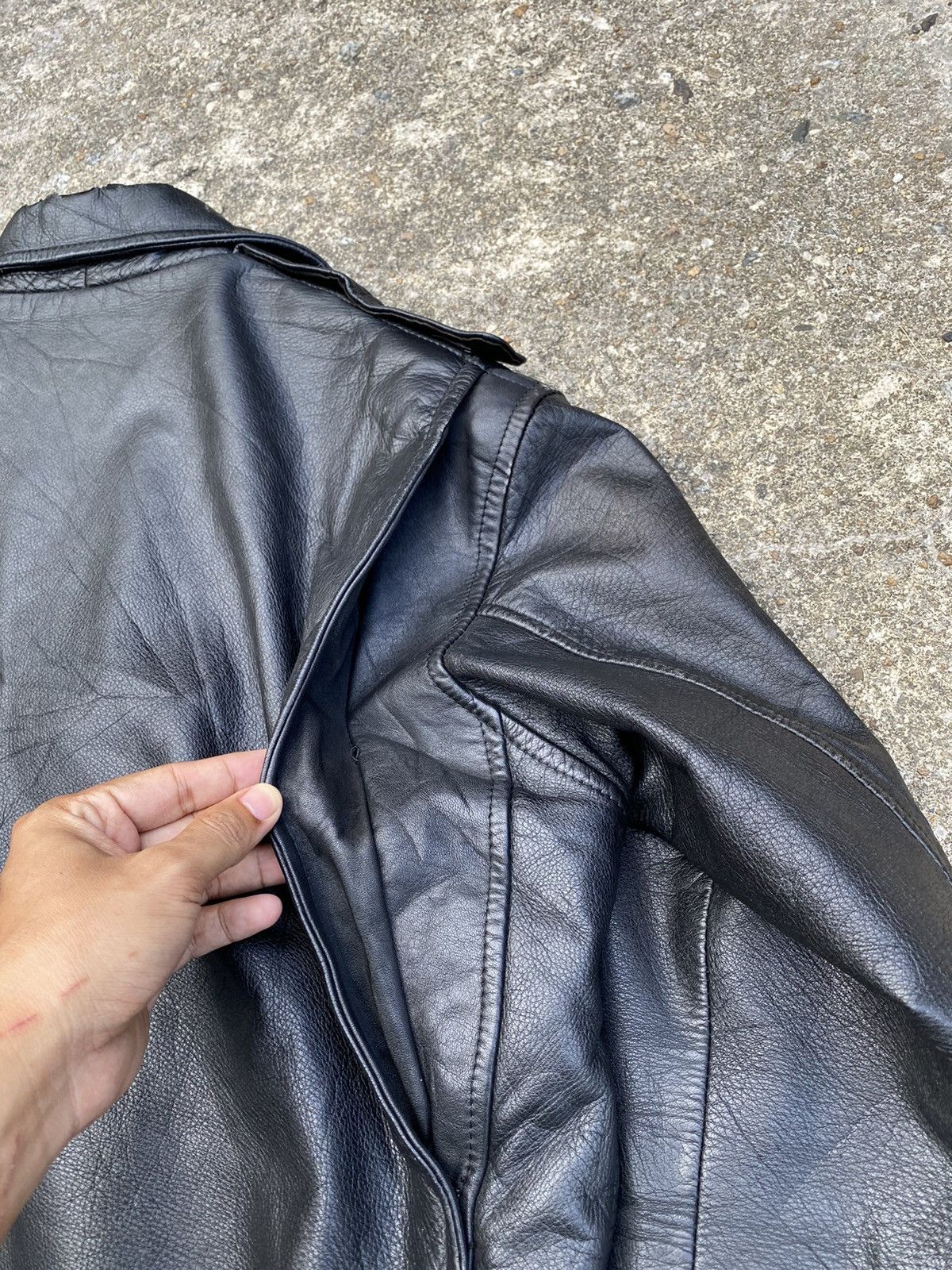 Japanese Brand 💥RARE💥Vintage Double Collar Leather Jacket Punk Style Size US M / EU 48-50 / 2 - 17 Thumbnail