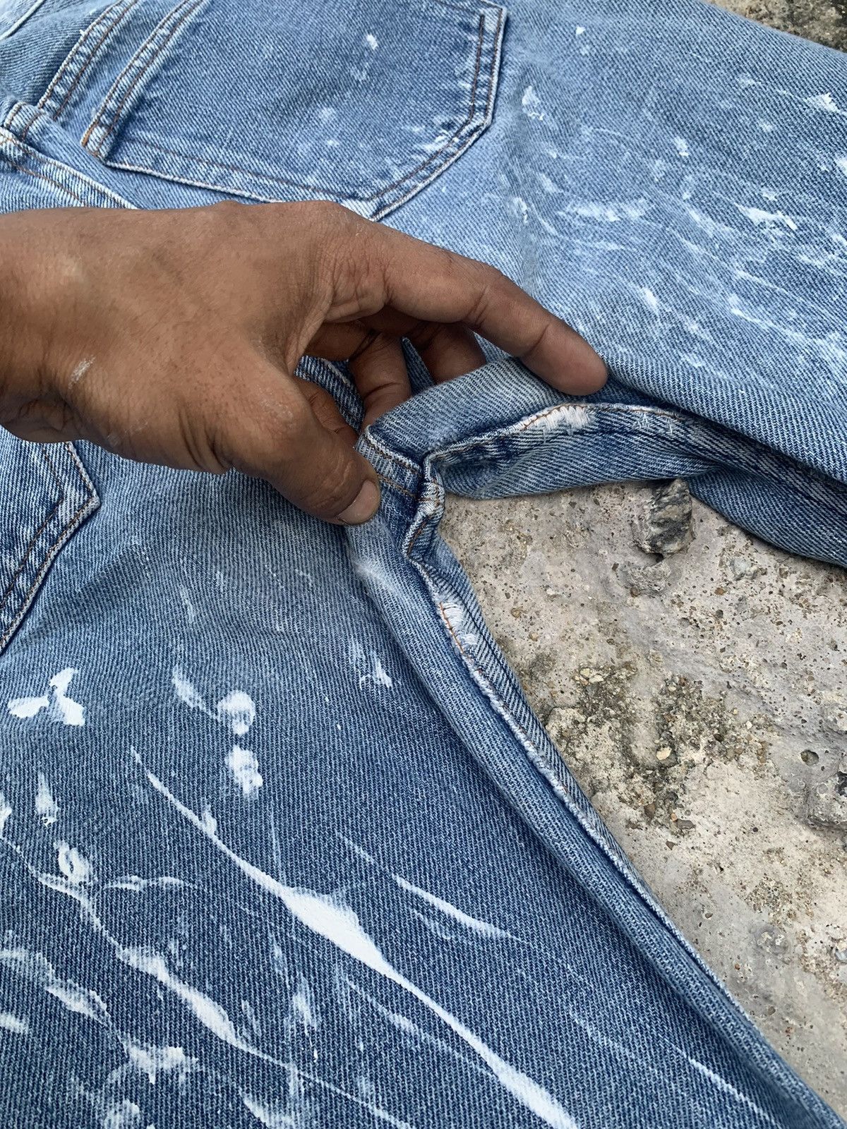 A.P.C. × Japanese Brand × Vintage VINTAGE A.P.C JEANS SALVADGE SPLASH PAINT AND DISTRESSED Size 24" / US 00 / IT 34 - 9 Thumbnail