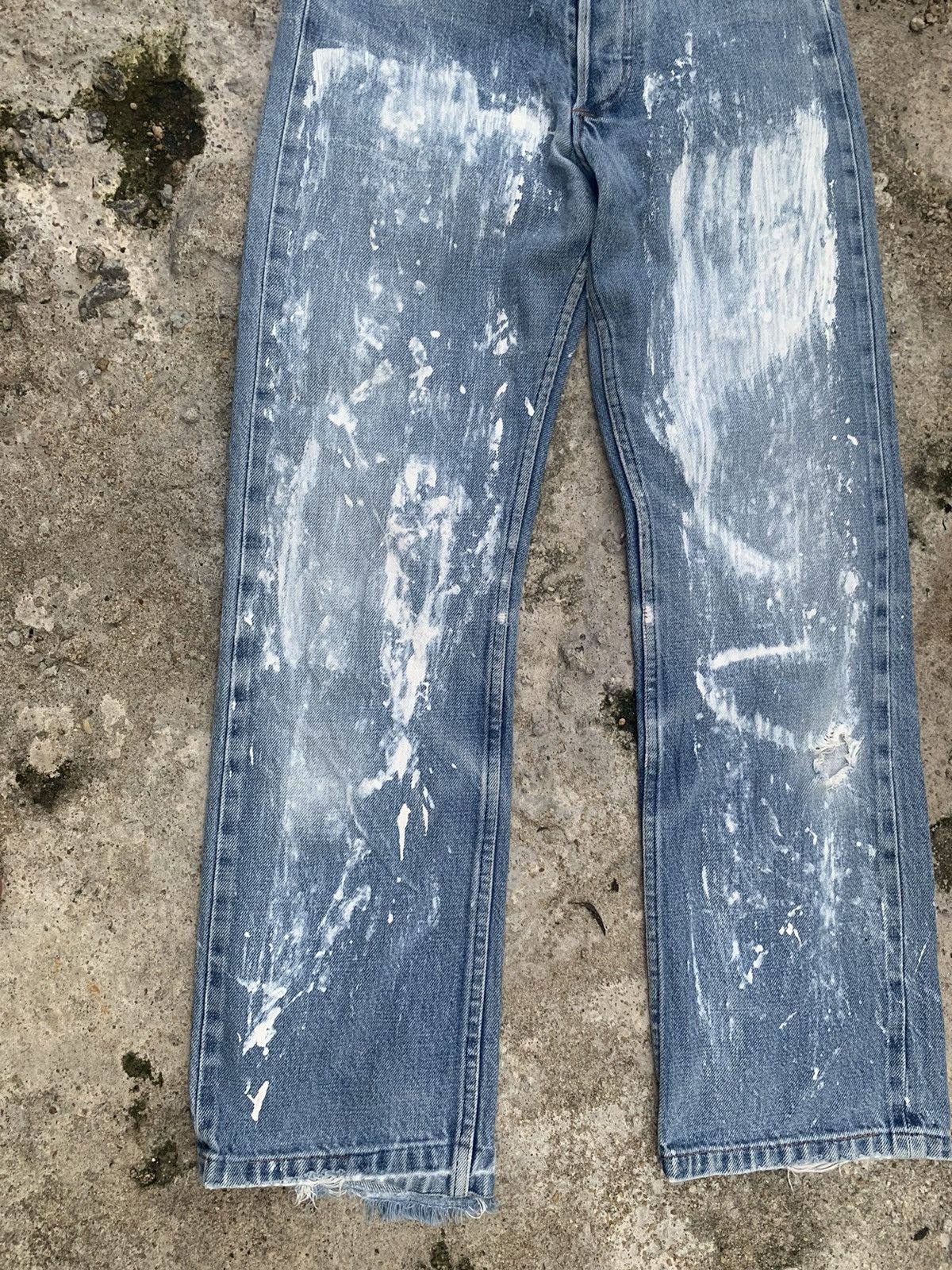 A.P.C. × Japanese Brand × Vintage VINTAGE A.P.C JEANS SALVADGE SPLASH PAINT AND DISTRESSED Size 24" / US 00 / IT 34 - 5 Thumbnail