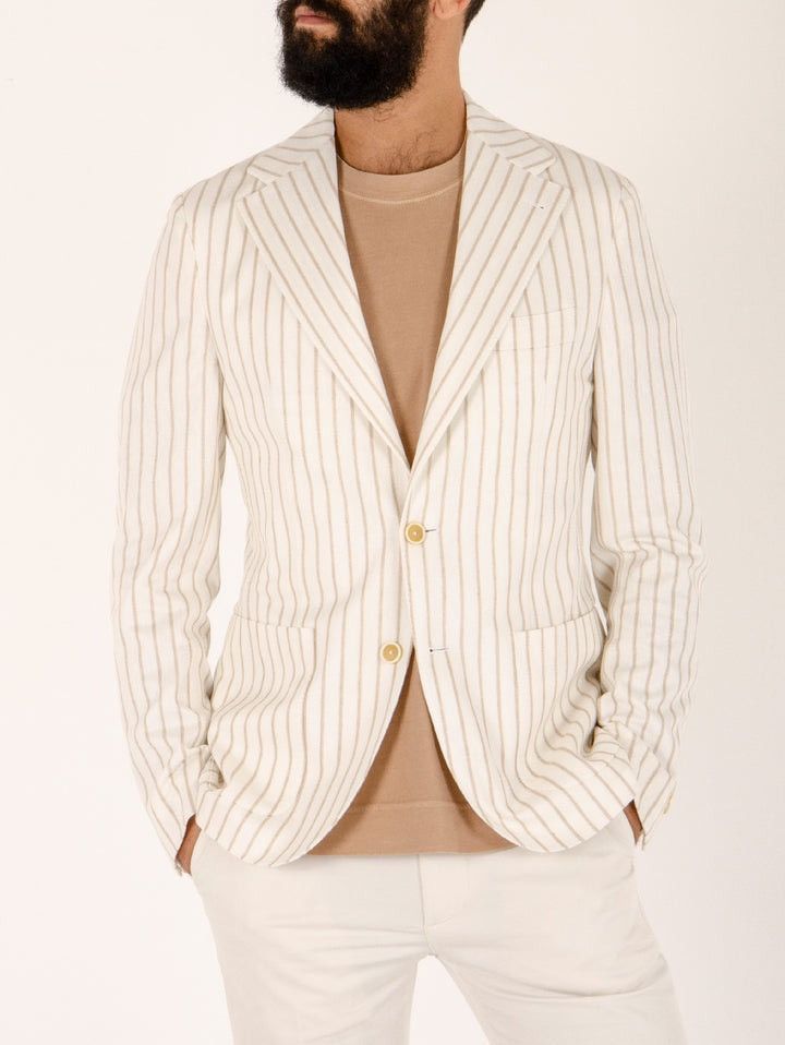 Eleventy 🔥🔥💰💰Eleventy Beige pinstripe blazer Size 50R - 3 Thumbnail
