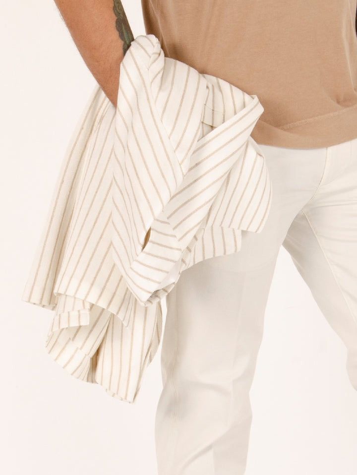 Eleventy 🔥🔥💰💰Eleventy Beige pinstripe blazer Size 50R - 5 Thumbnail