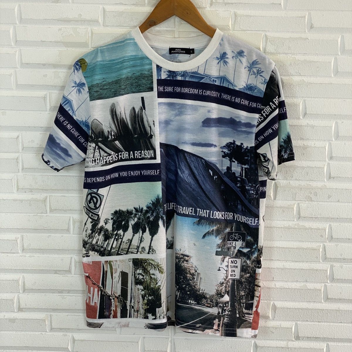 Vintage Avail Avant Garde Overprinted Tee Size US L / EU 52-54 / 3 - 3 Thumbnail