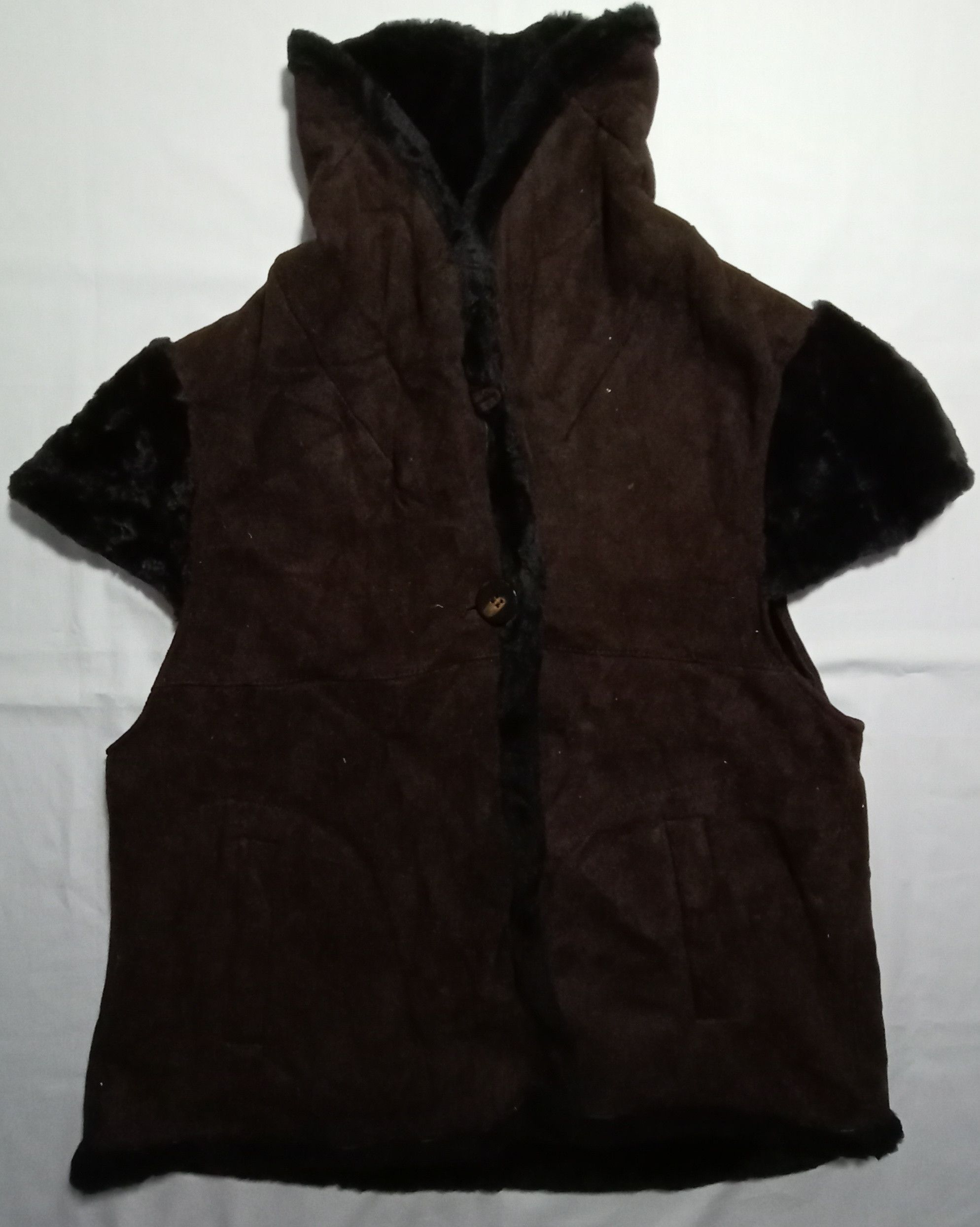 Leather IGLOO Vest made in Italy Wool Fur Leather Size US S / EU 44-46 / 1 - 2 Thumbnail