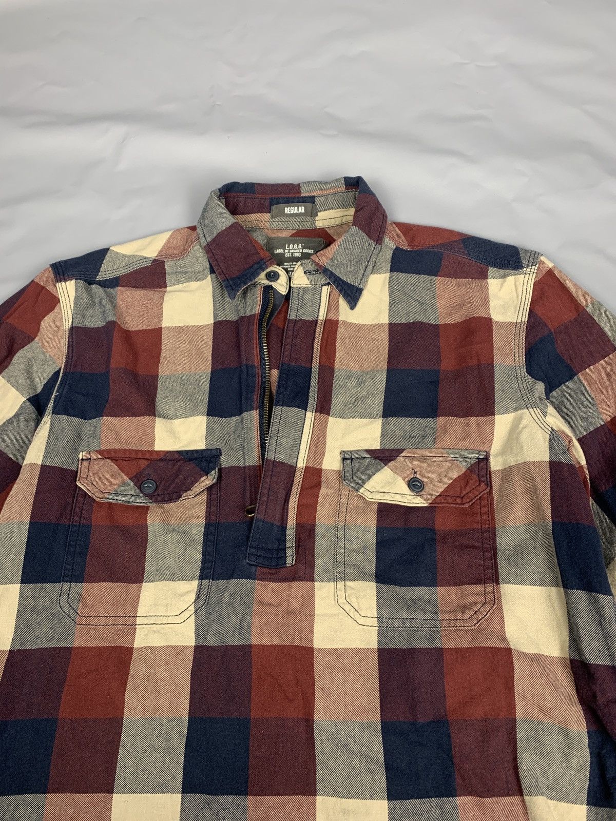 H&M × Vintage Checkered 1/2 Half Zip Pockets Shirt Travis Kanye Style Size US M / EU 48-50 / 2 - 2 Thumbnail