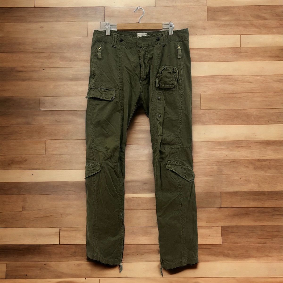 Image of Archival Clothing x Diesel Dive N Roll Multipocket Cargo Pant in Olive Green, Men's (Size 33)