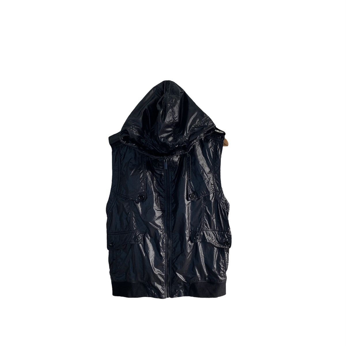 image of Kai Aakman Quilted Vest Hooded in Black, Men's (Size Medium)
