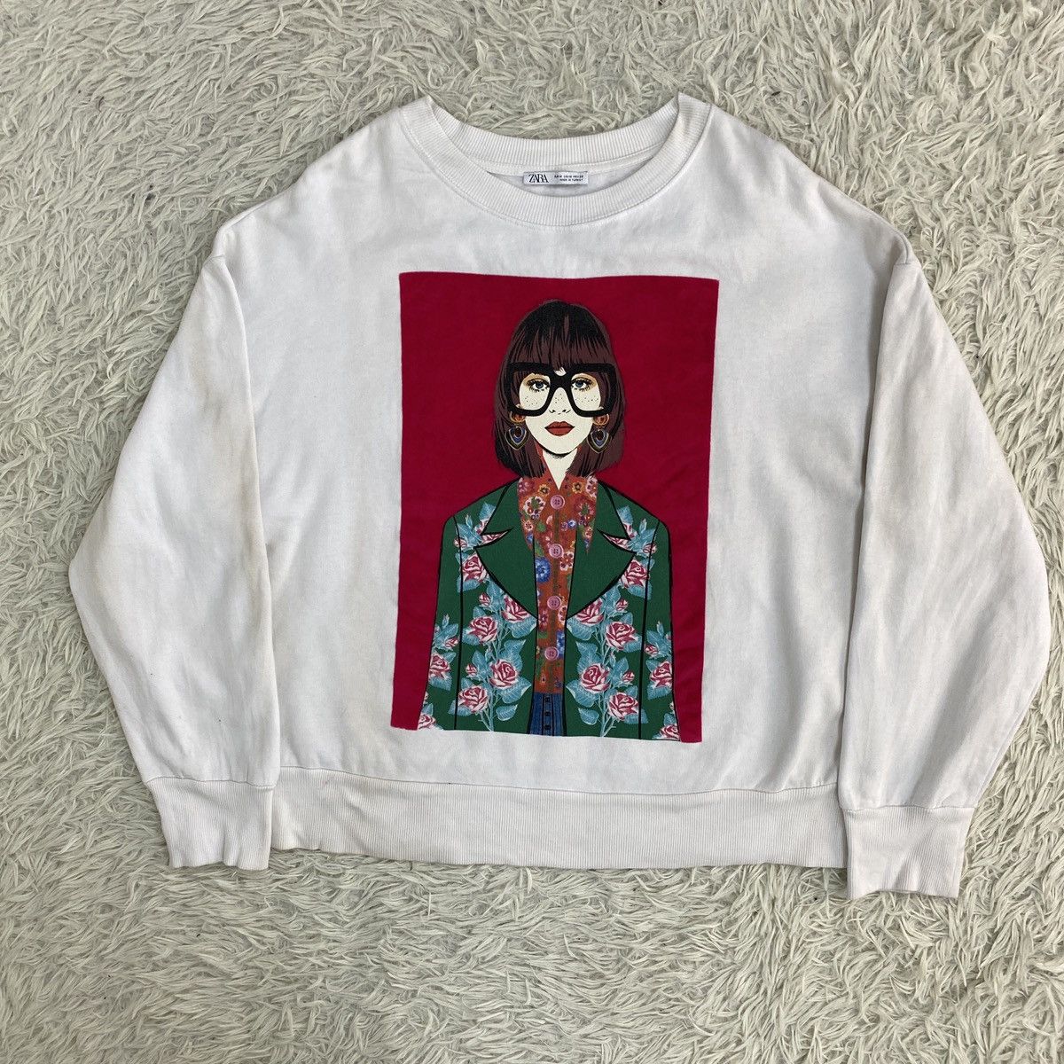 Designer × Zara 🔥LAST PRICE🔥 Zara Designer Printed Sweater Size M / US 6-8 / IT 42-44 - 6 Thumbnail