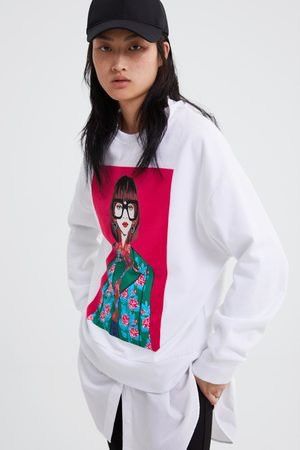 Designer × Zara 🔥LAST PRICE🔥 Zara Designer Printed Sweater Size M / US 6-8 / IT 42-44 - 2 Thumbnail