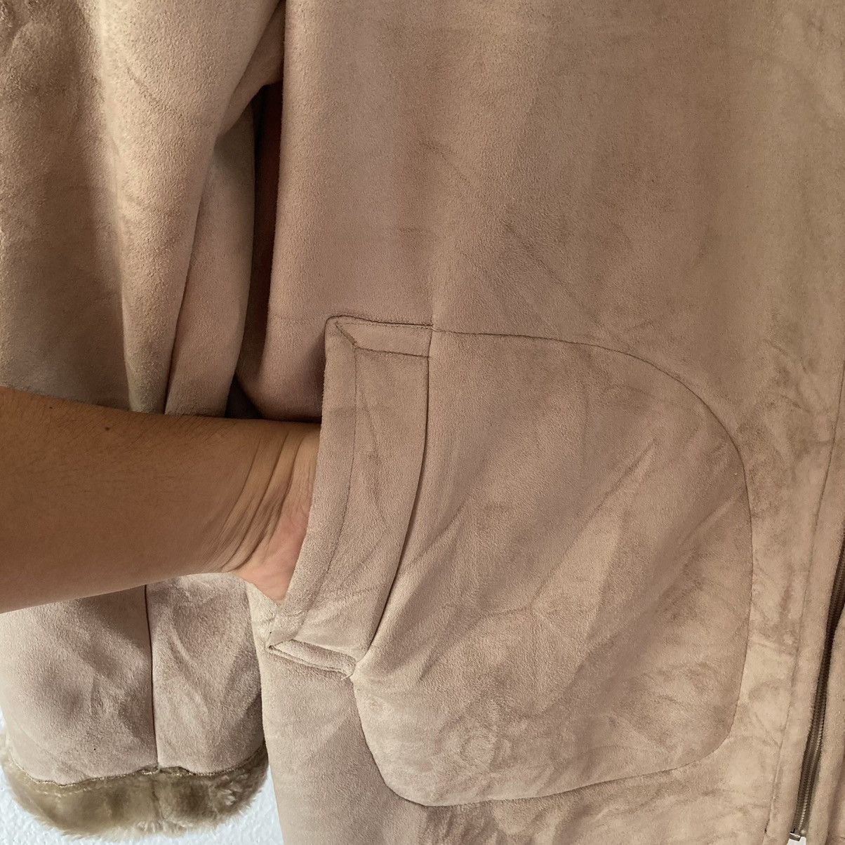 Kansai Yamamoto Shearling Suede Jacket