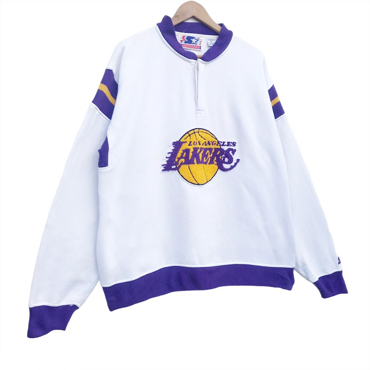 NBA 90’s Los angeles Lakers half Button sweatshirt Size US XL / EU 56 / 4 - 3 Thumbnail
