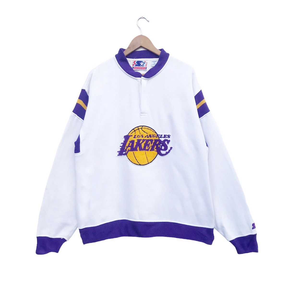 NBA 90’s Los angeles Lakers half Button sweatshirt Size US XL / EU 56 / 4 - 1 Thumbnail