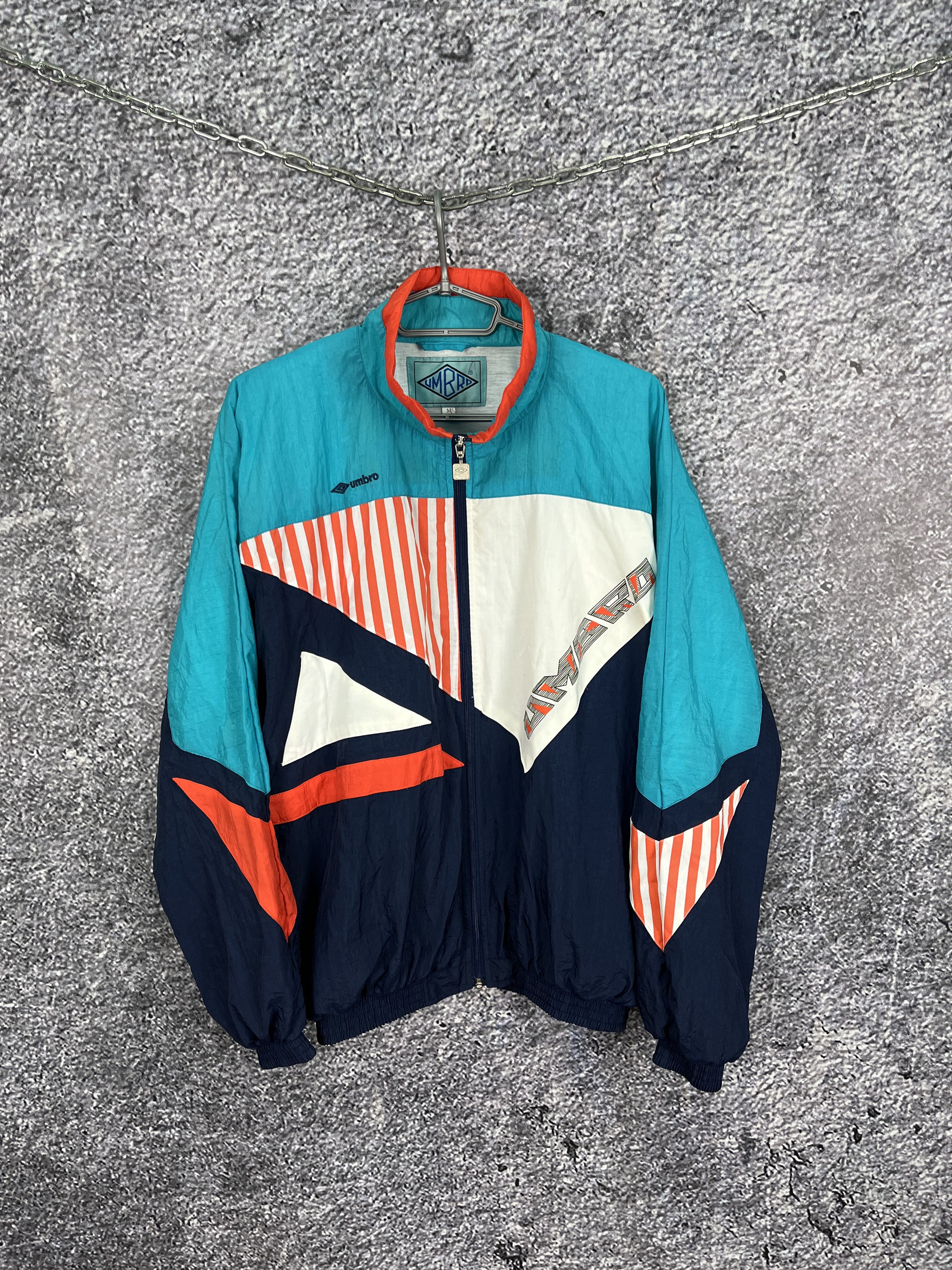 Mens Vintage Umbro Nylon Jacket Multicolor Retro Size M