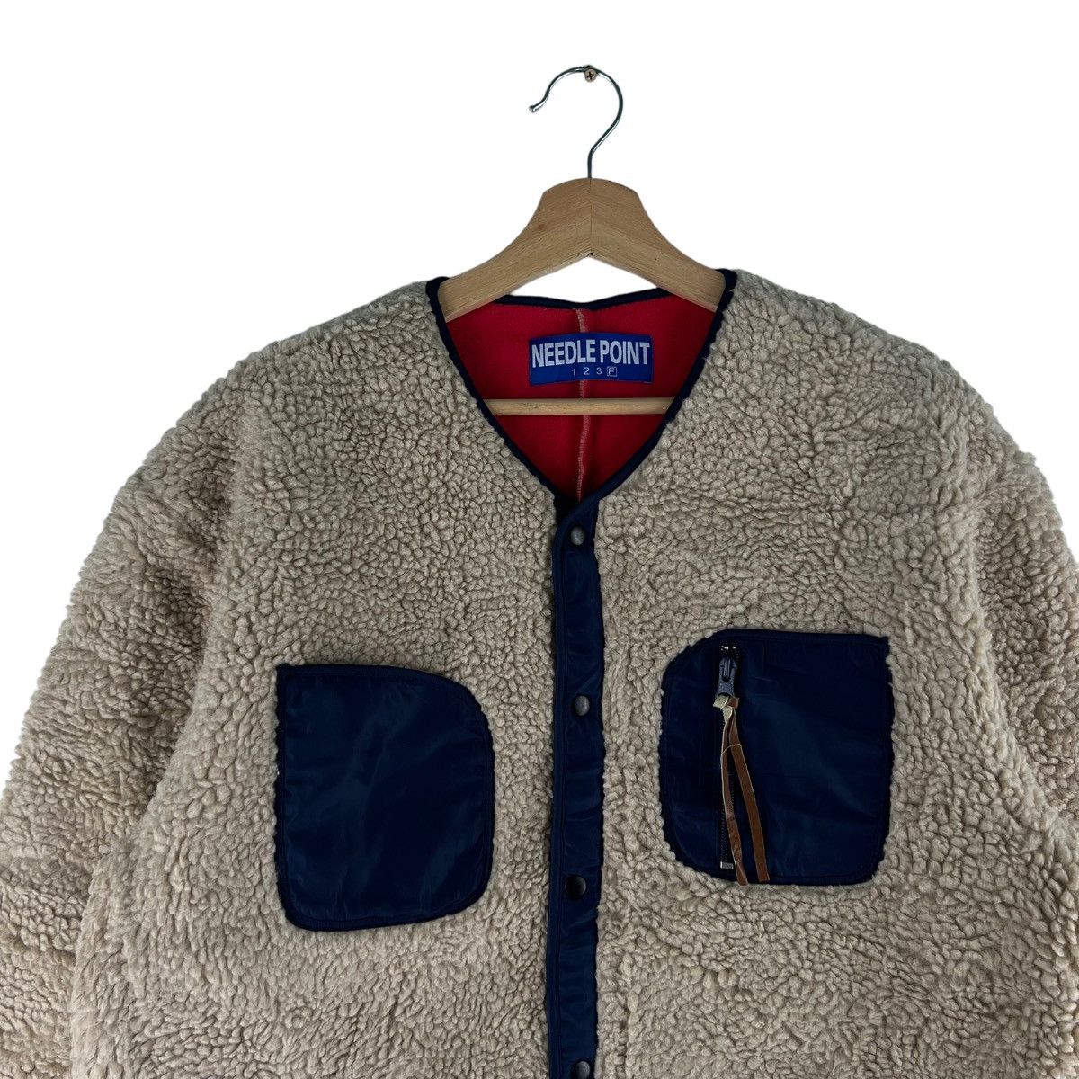 Japanese Brand VINTAGE NEEDLE POINT JAPAN FLEECE SHERPA JACKET Size US M / EU 48-50 / 2 - 5 Thumbnail
