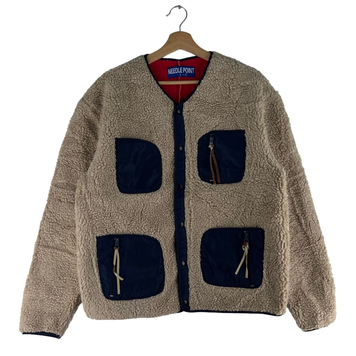 Japanese Brand VINTAGE NEEDLE POINT JAPAN FLEECE SHERPA JACKET Size US M / EU 48-50 / 2 - 1 Thumbnail