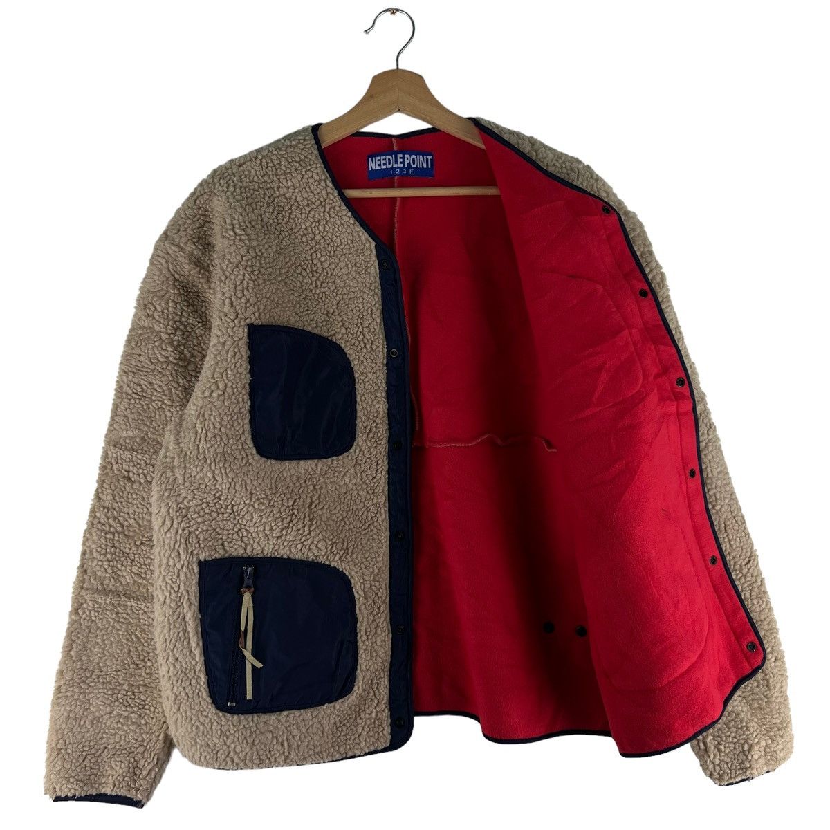 Japanese Brand VINTAGE NEEDLE POINT JAPAN FLEECE SHERPA JACKET Size US M / EU 48-50 / 2 - 7 Thumbnail