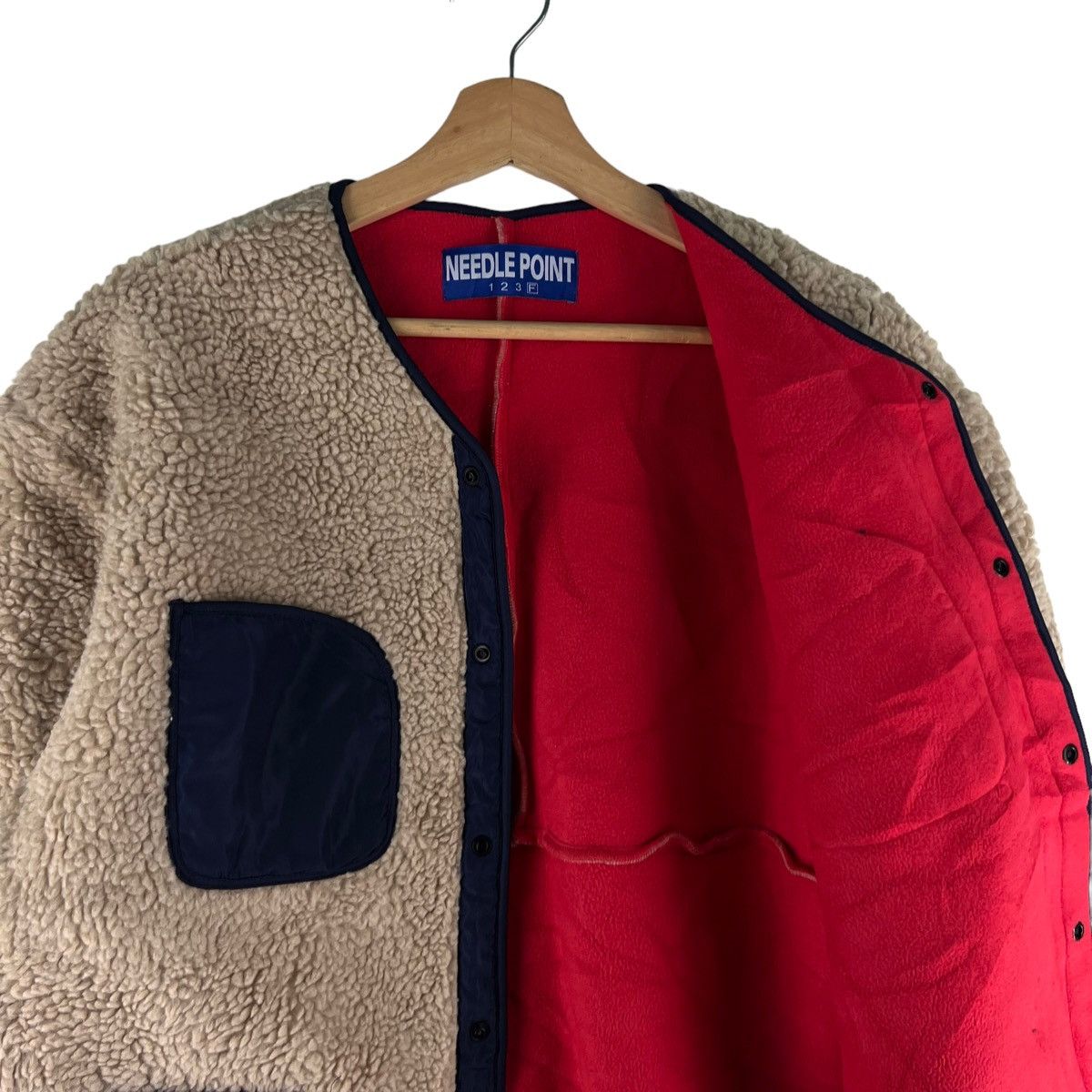 Japanese Brand VINTAGE NEEDLE POINT JAPAN FLEECE SHERPA JACKET Size US M / EU 48-50 / 2 - 6 Thumbnail
