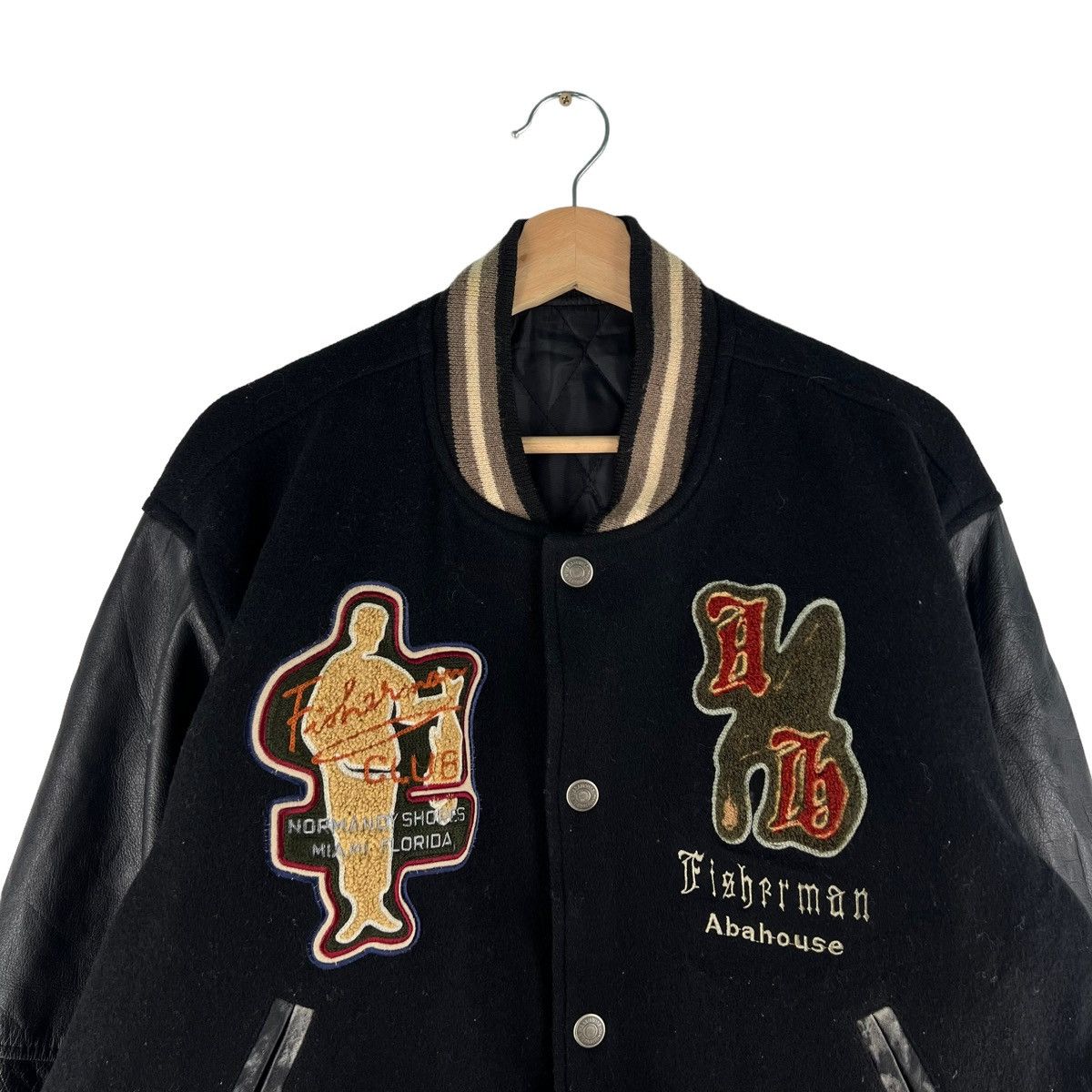 Japanese Brand VINTAGE VARSITY JACKET ABAH HOUSE LEATHER INSPIRED RAFFSIMON Size US L / EU 52-54 / 3 - 3 Thumbnail