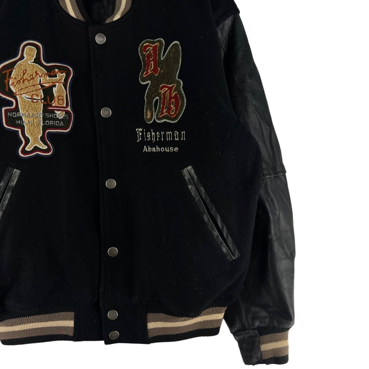 Japanese Brand VINTAGE VARSITY JACKET ABAH HOUSE LEATHER INSPIRED RAFFSIMON Size US L / EU 52-54 / 3 - 5 Thumbnail