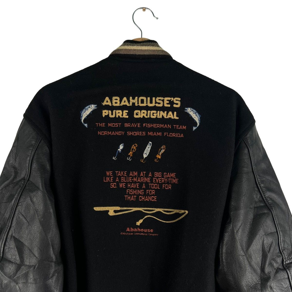 Japanese Brand VINTAGE VARSITY JACKET ABAH HOUSE LEATHER INSPIRED RAFFSIMON Size US L / EU 52-54 / 3 - 8 Thumbnail