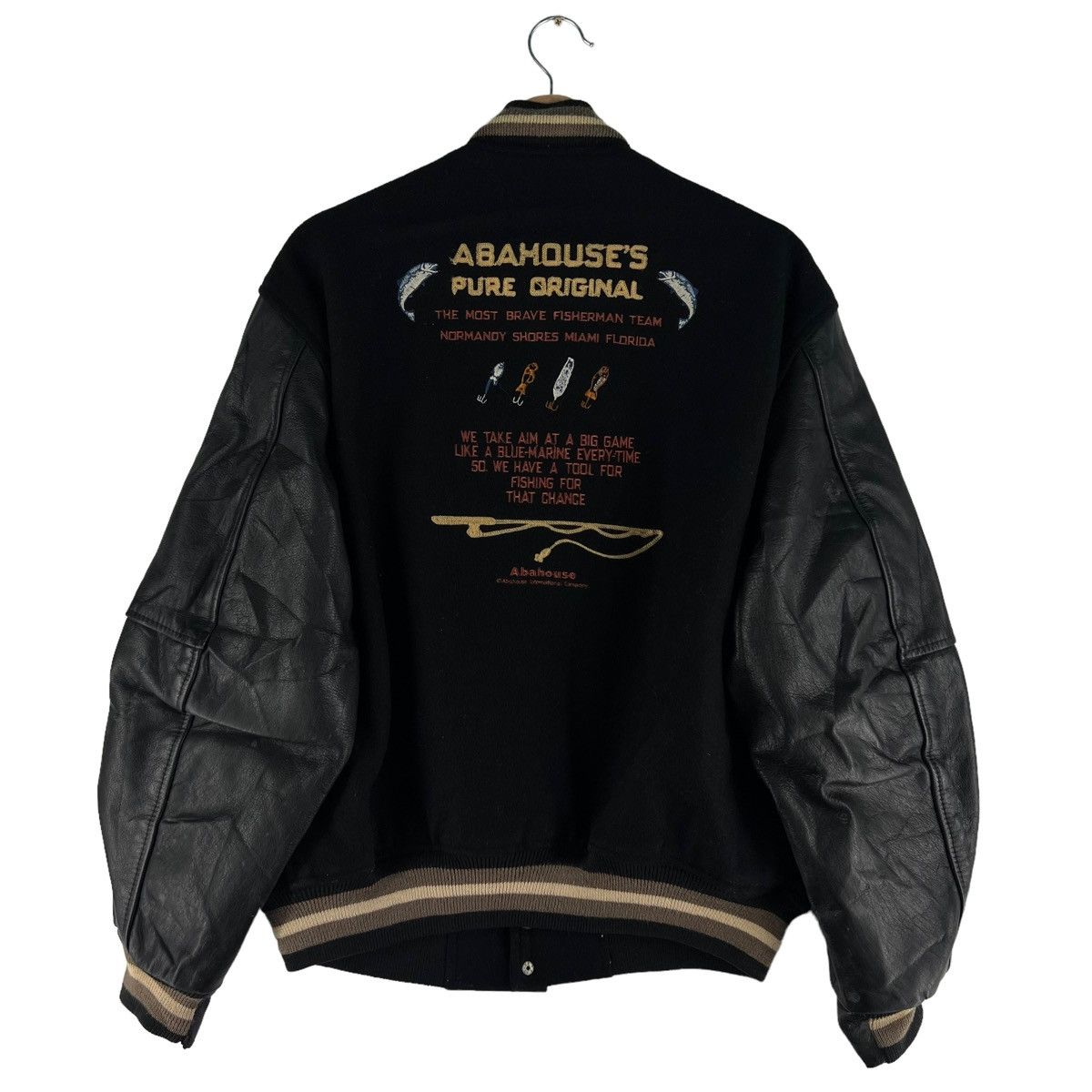 Japanese Brand VINTAGE VARSITY JACKET ABAH HOUSE LEATHER INSPIRED RAFFSIMON Size US L / EU 52-54 / 3 - 2 Thumbnail