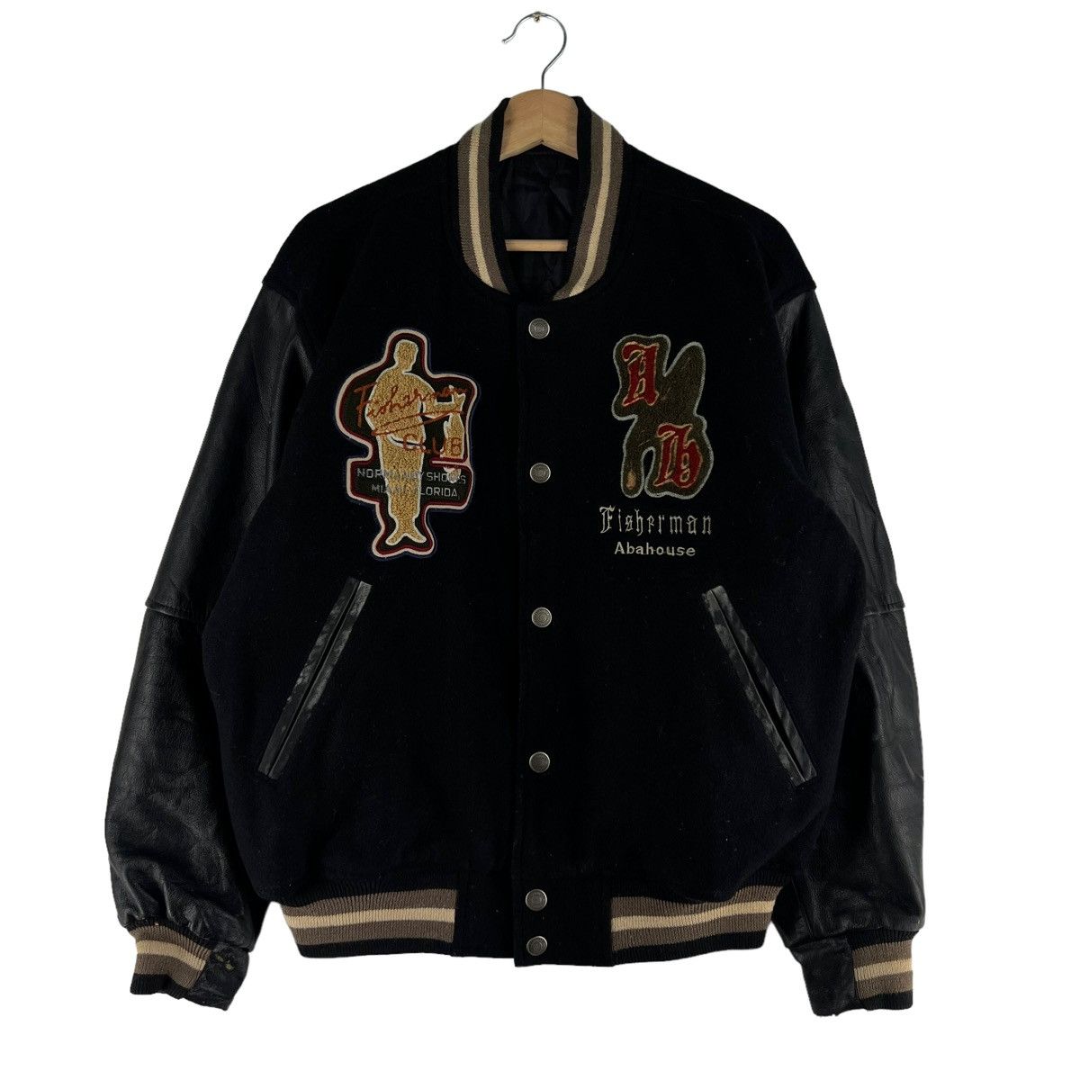 Japanese Brand VINTAGE VARSITY JACKET ABAH HOUSE LEATHER INSPIRED RAFFSIMON Size US L / EU 52-54 / 3 - 1 Thumbnail