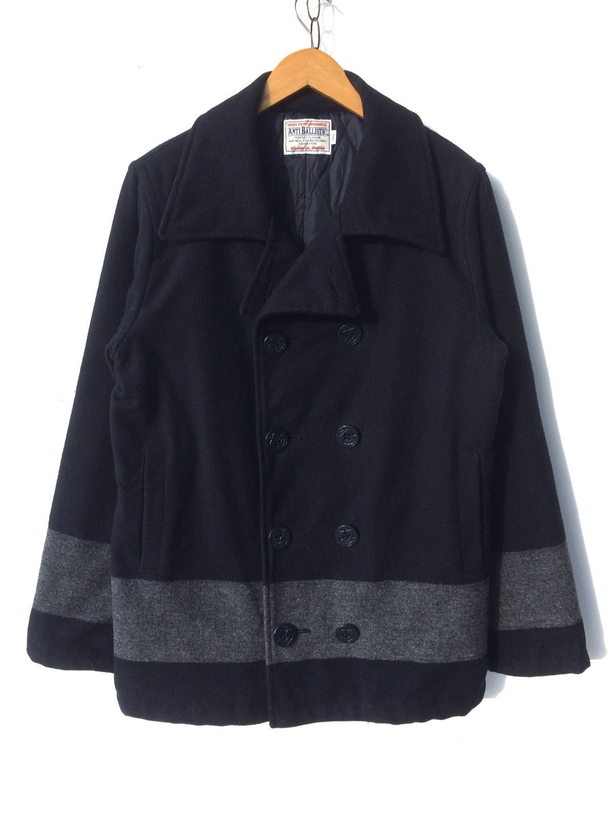 Japanese Brand Japan Made ANTI-BALLISTIC Double Breasted Wool Jacket Size US L / EU 52-54 / 3 - 1 Thumbnail