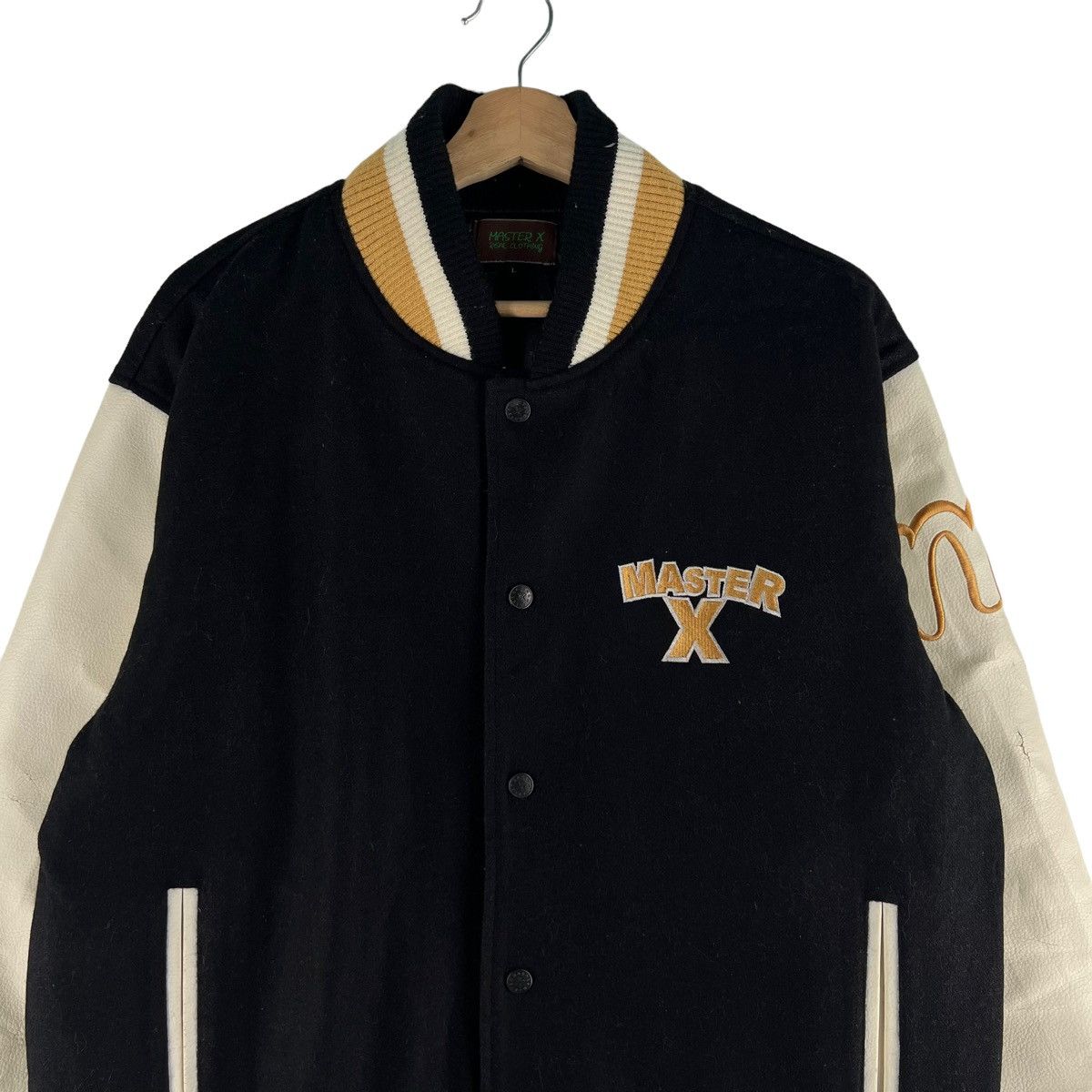 Vintage VINTAGE VARSITY JACKET MASTER X BIG LOGO LEATHER Size US L / EU 52-54 / 3 - 3 Thumbnail