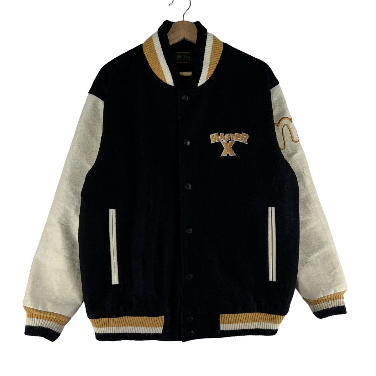 Vintage VINTAGE VARSITY JACKET MASTER X BIG LOGO LEATHER Size US L / EU 52-54 / 3 - 1 Thumbnail