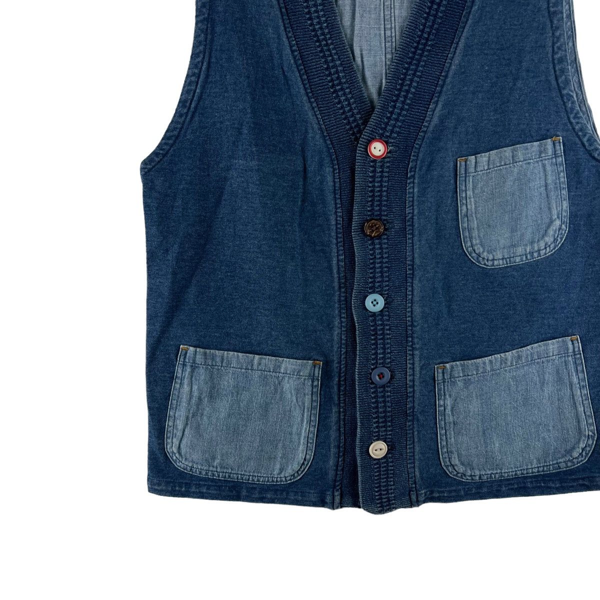 Indigo VINTAGE VEST M2SQUARED INSPECTOR DESIGN DENIM ISSEY MIYAKE Size US M / EU 48-50 / 2 - 3 Thumbnail