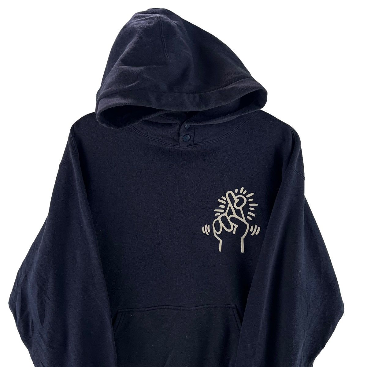 Japanese Brand VINTAGE STREETWEAR HOODIE KEITH HARING BIG LOGO Size US L / EU 52-54 / 3 - 2 Thumbnail
