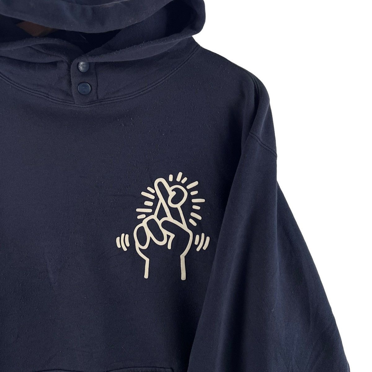 Japanese Brand VINTAGE STREETWEAR HOODIE KEITH HARING BIG LOGO Size US L / EU 52-54 / 3 - 3 Thumbnail