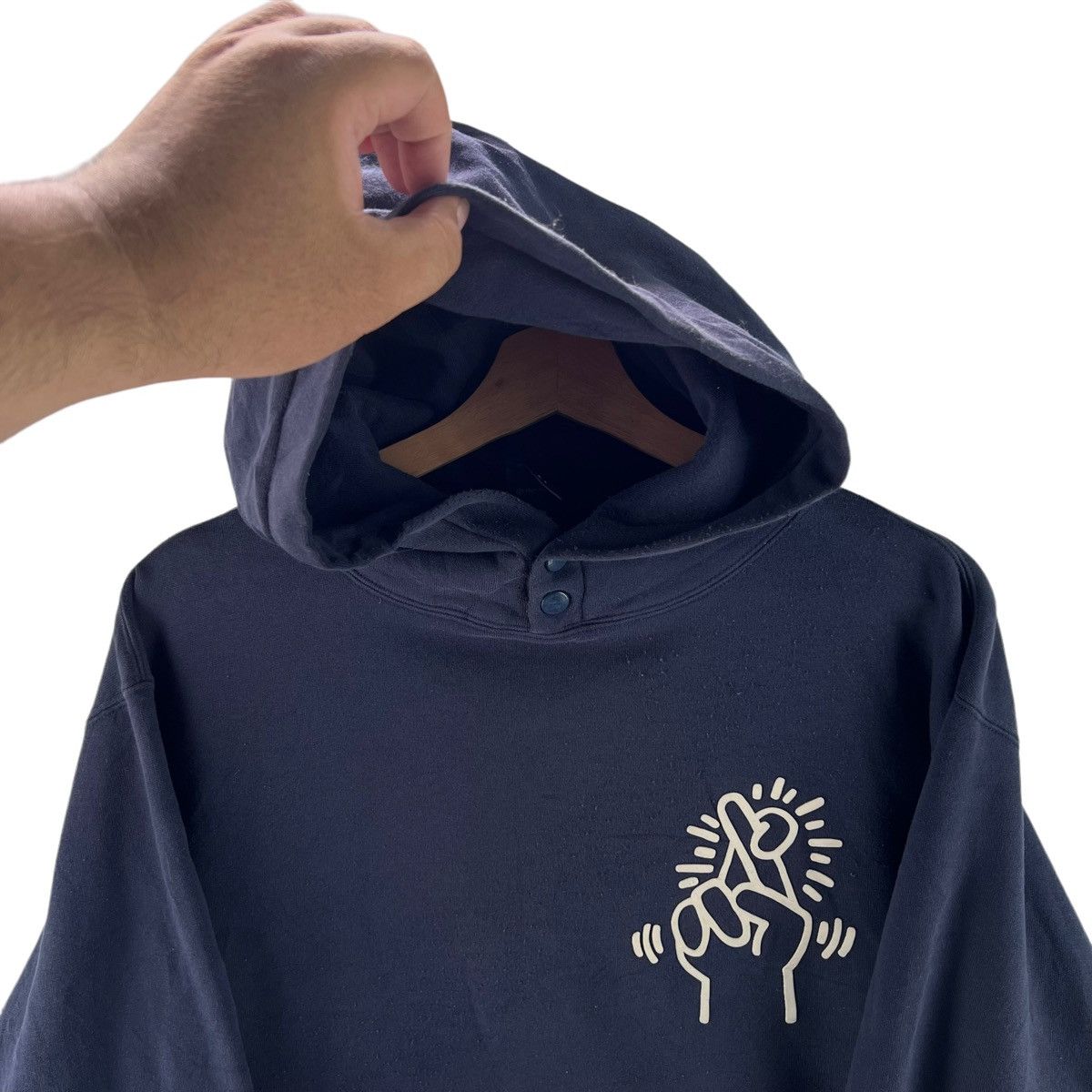 Japanese Brand VINTAGE STREETWEAR HOODIE KEITH HARING BIG LOGO Size US L / EU 52-54 / 3 - 5 Thumbnail