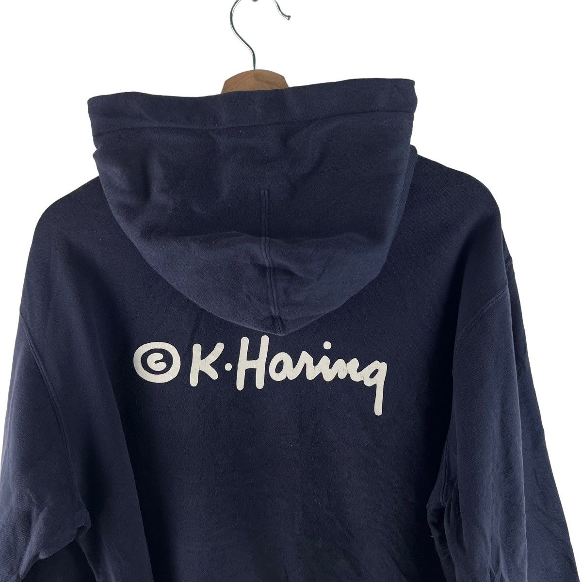 Japanese Brand VINTAGE STREETWEAR HOODIE KEITH HARING BIG LOGO Size US L / EU 52-54 / 3 - 8 Thumbnail