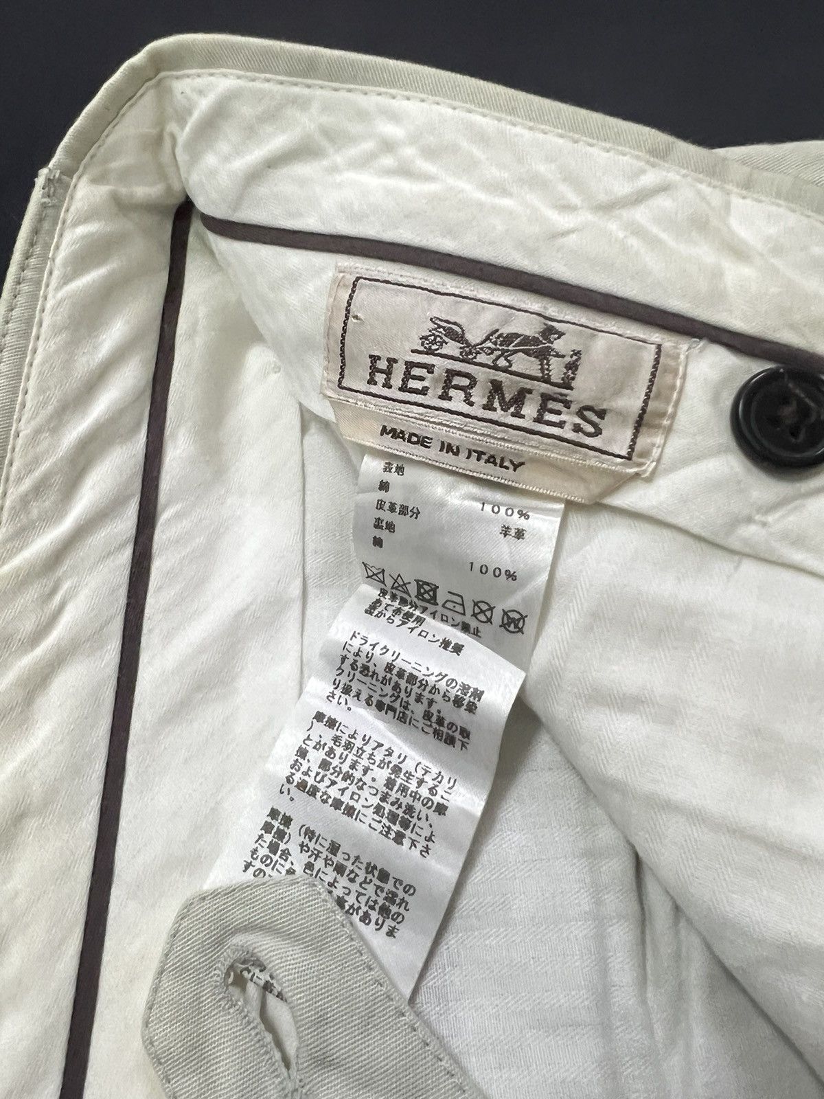 Hermes GRAIL🔥90s Hermes Margiela Button Suspender Leather Shorts Size US 31 - 1 Thumbnail