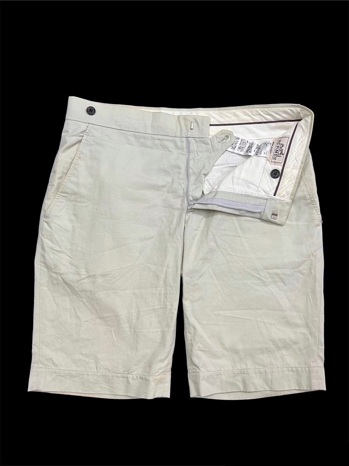 Hermes GRAIL🔥90s Hermes Margiela Button Suspender Leather Shorts Size US 31 - 2 Thumbnail
