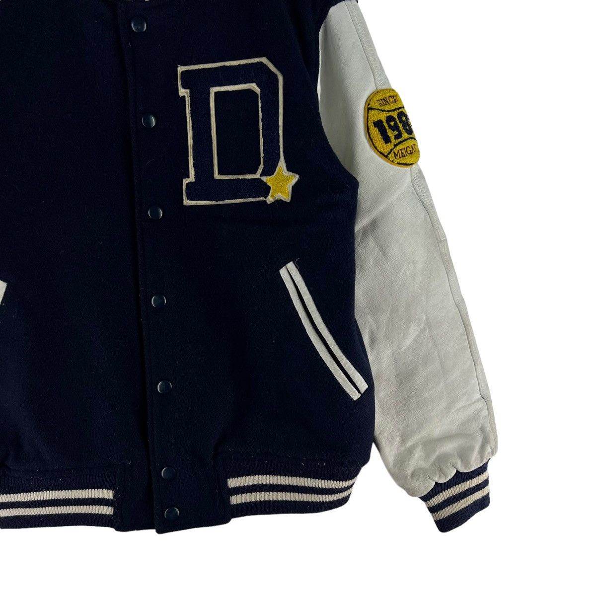 Japanese Brand VINTAGE VARSITY JACKET DOVE COMPANY BIG LOGO LEATHER Size US M / EU 48-50 / 2 - 7 Thumbnail