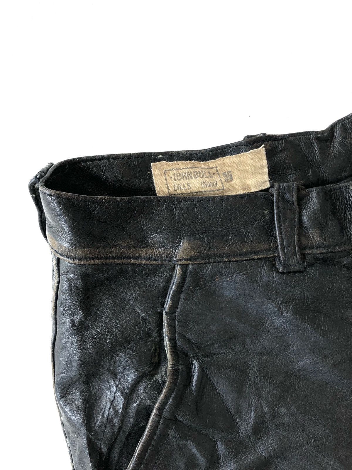 Genuine Leather × Johnbull ❌LAST DROP❌90s John Bull Lille Cowhide Leather Cargo Shorts Size US 28 / EU 44 - 6 Thumbnail