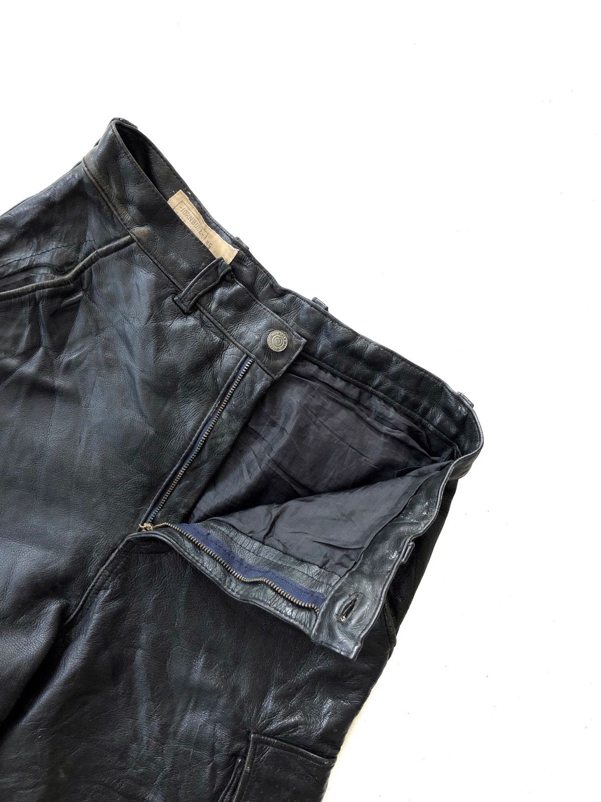 Genuine Leather × Johnbull ❌LAST DROP❌90s John Bull Lille Cowhide Leather Cargo Shorts Size US 28 / EU 44 - 3 Thumbnail