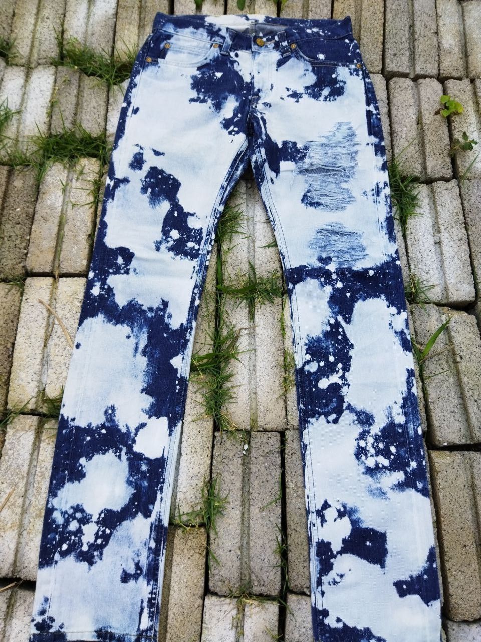 Lee Vintage Lee Bleach Distressed Jeans - Size 28 Size US 28 / EU 44 - 4 Thumbnail