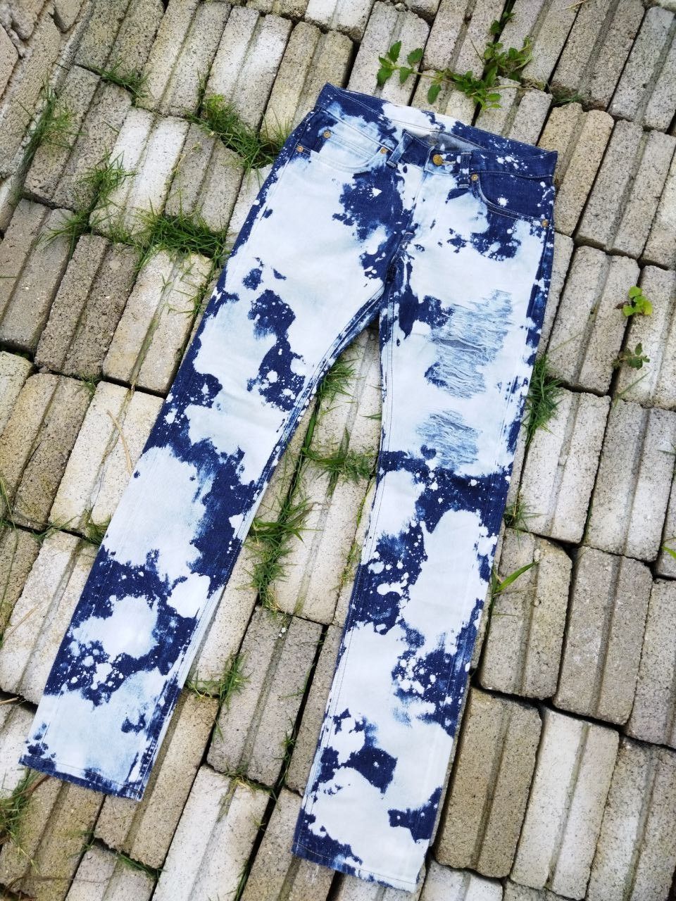 Lee Vintage Lee Bleach Distressed Jeans - Size 28 Size US 28 / EU 44 - 5 Thumbnail