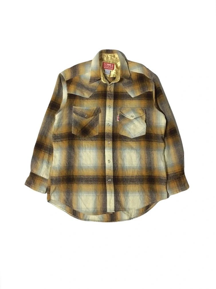 image of Budweiser x Vintage Bud King Of Beers Button Flap Jacket in Light Brown, Men's (Size Medium)