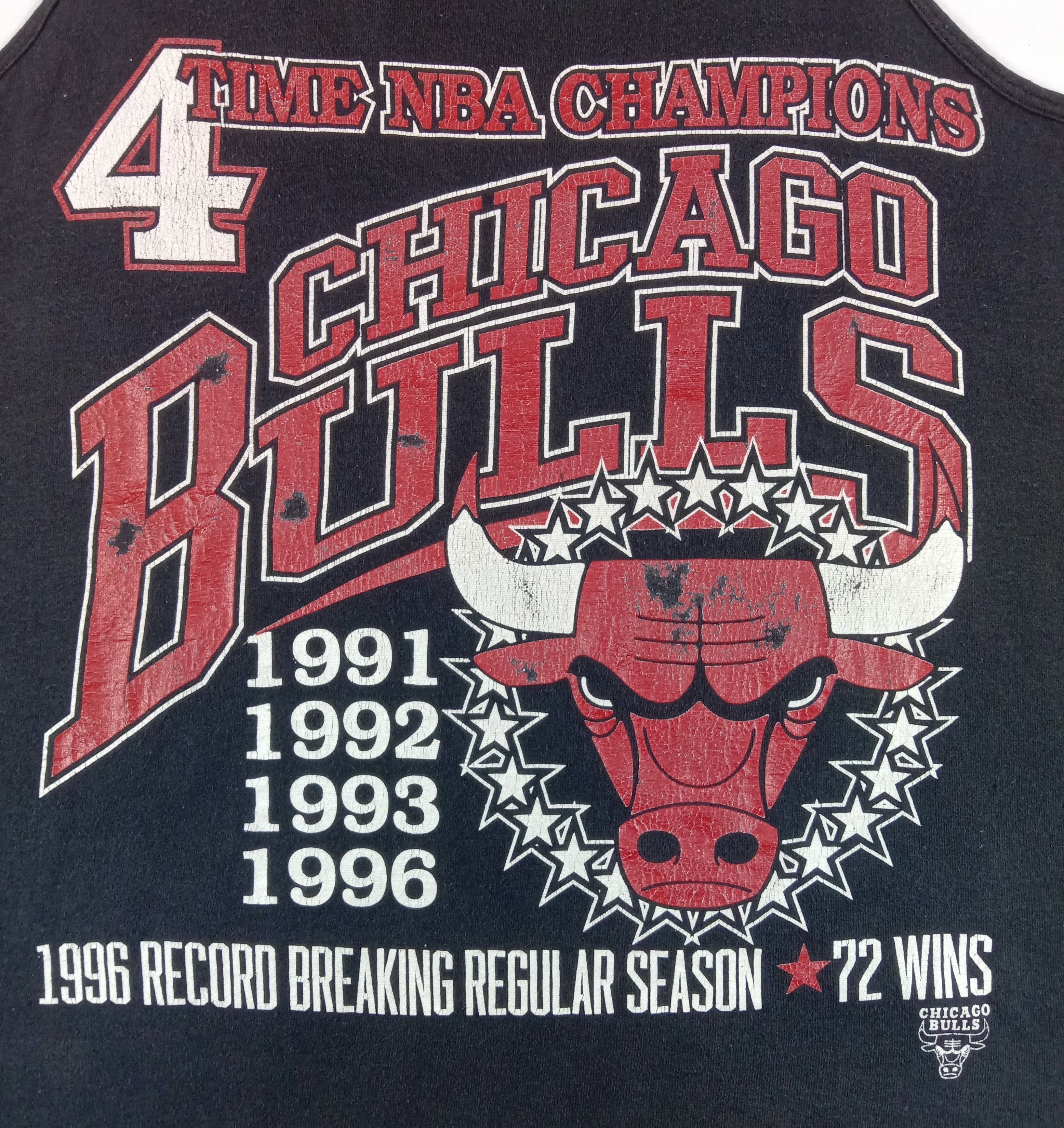 Fruit Of The Loom Vintage 1996 Chicago Bulls 4 Times NBA Champion Tank Top Size US M / EU 48-50 / 2 - 2 Thumbnail