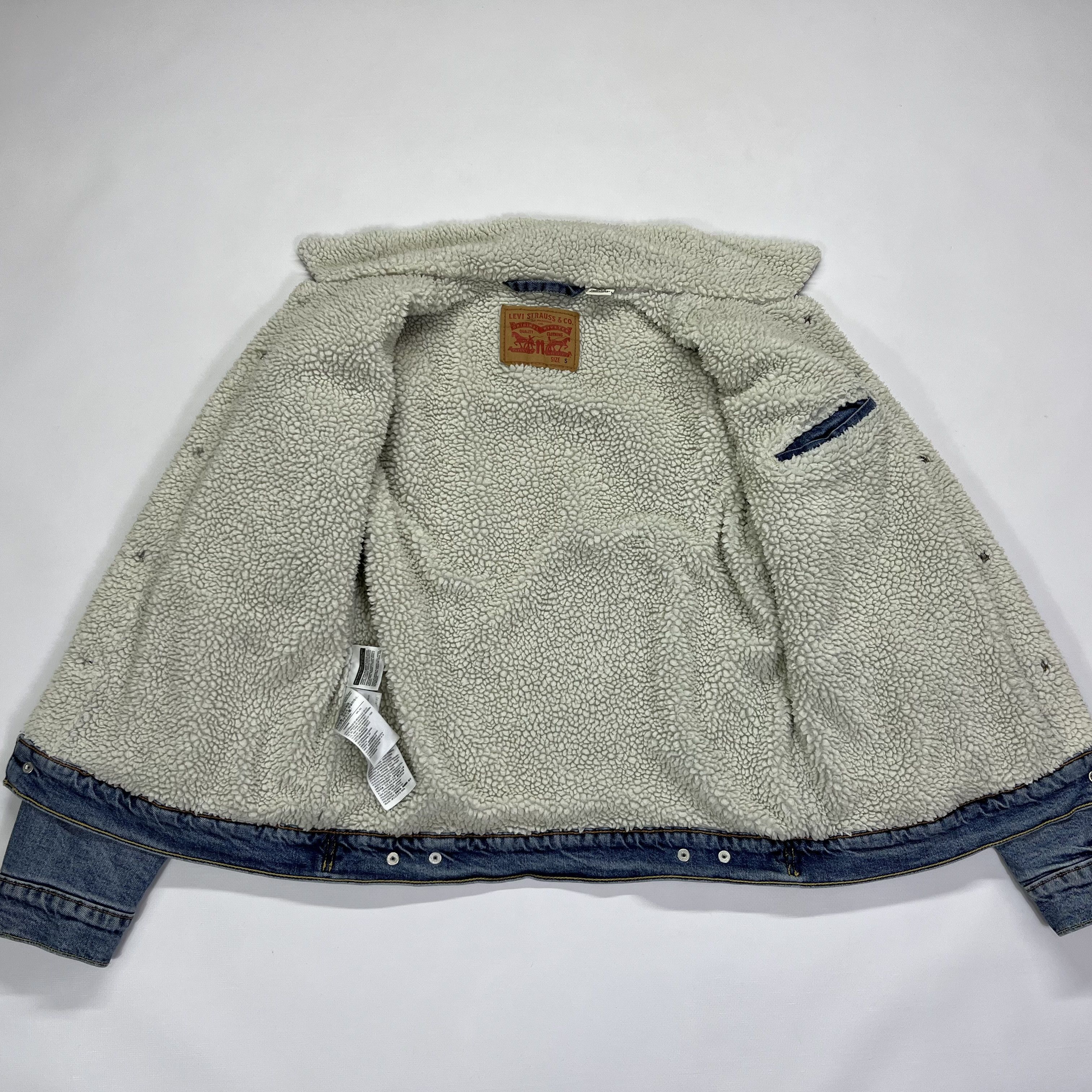 Levi's × Vintage Vintage LEVIS Sherpa Denim Jacket Trucker Washed Size US M / EU 48-50 / 2 - 4 Thumbnail