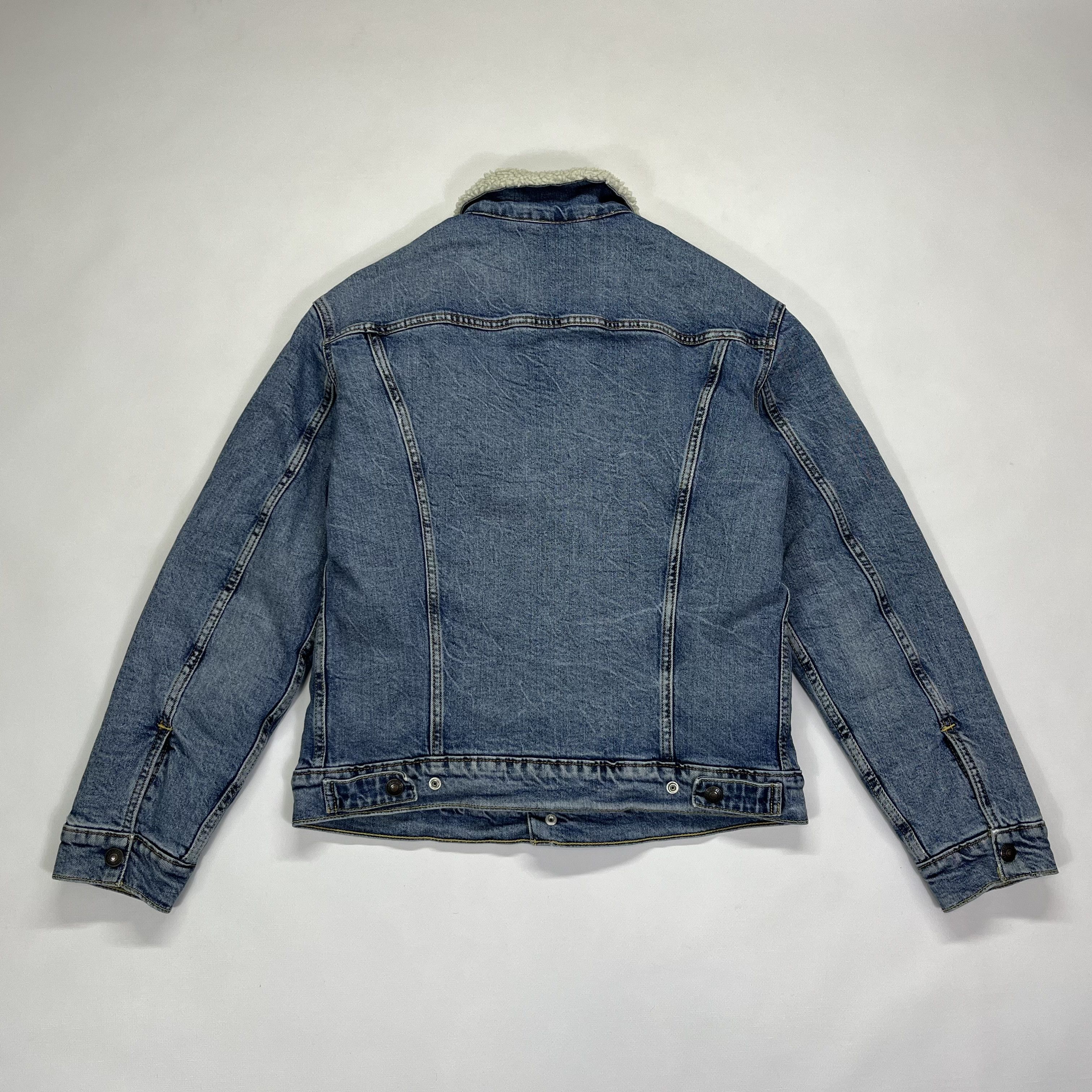 Levi's × Vintage Vintage LEVIS Sherpa Denim Jacket Trucker Washed Size US M / EU 48-50 / 2 - 9 Thumbnail