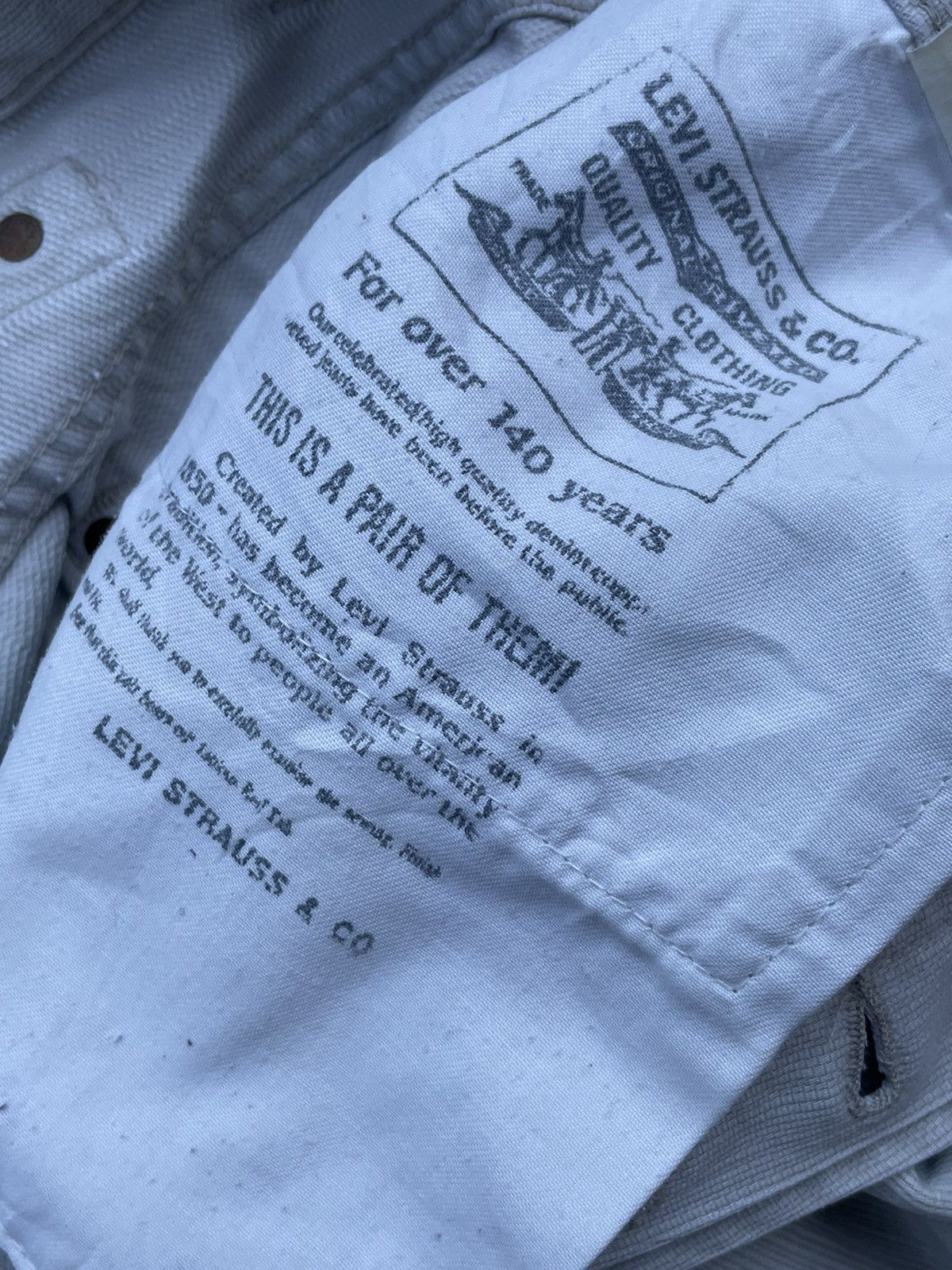 Levi's Vintage 1992 Levis 701 E White Tag Denim Size US 33 - 13 Thumbnail