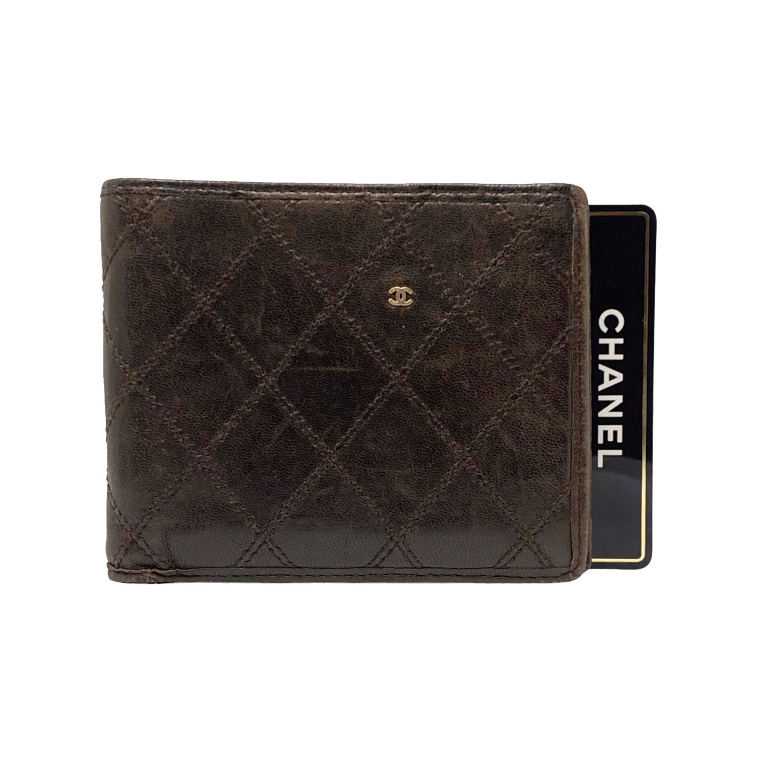 Chanel Brown Quilted Bifold Wallet (12261873)
