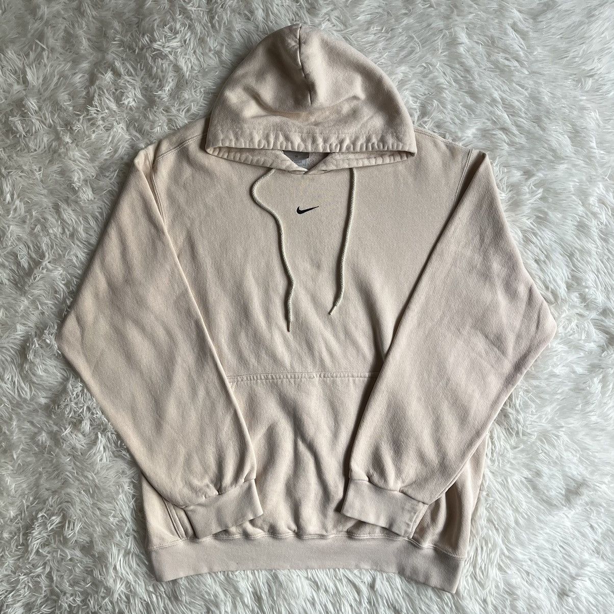 Nike × Vintage Rare Vintage Nike Center Swoosh Y2K Cream Sweatshirt Hoodie Size US L / EU 52-54 / 3 - 2 Thumbnail