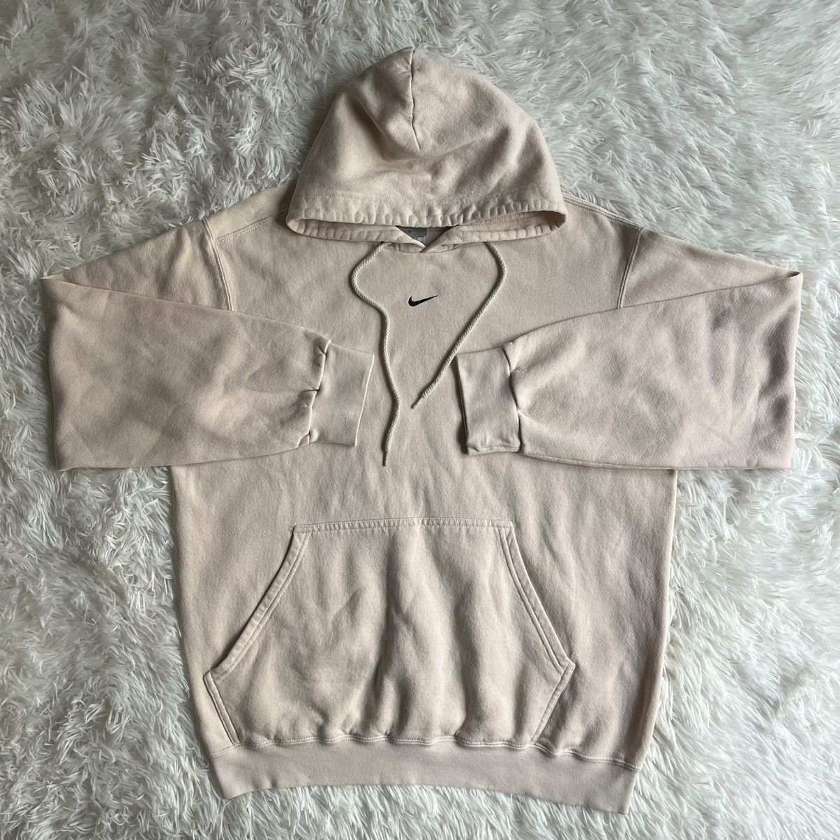 Nike × Vintage Rare Vintage Nike Center Swoosh Y2K Cream Sweatshirt Hoodie Size US L / EU 52-54 / 3 - 9 Thumbnail