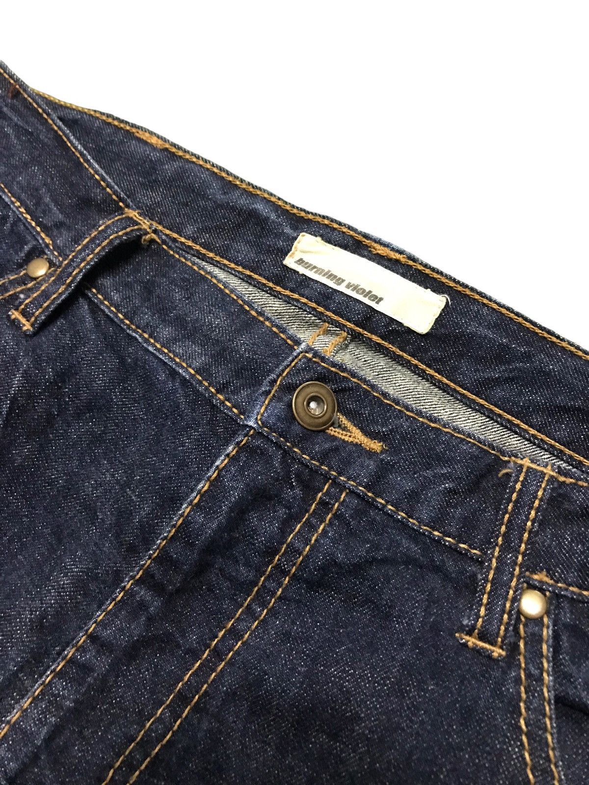 Japanese Brand Burning Violet Patchwork Distressed Jeans