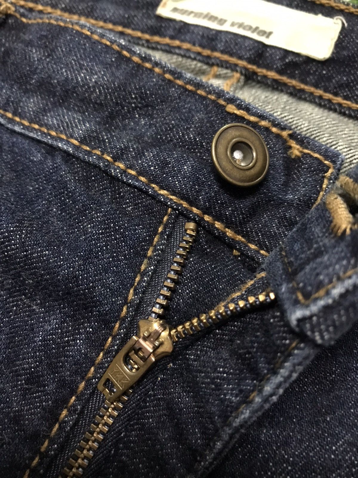 Japanese Brand Burning Violet Patchwork Distressed Jeans